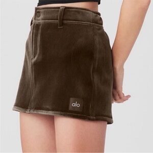 ALO ribbed velour Chocolate macchiato Skirt